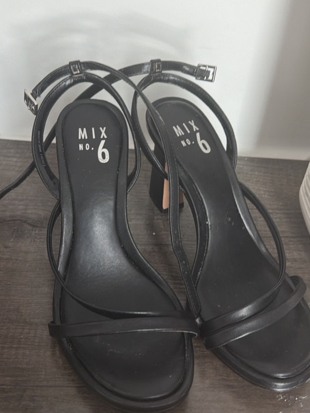 Black Strappy Block Heel Sandals - Minimalist Open Toe